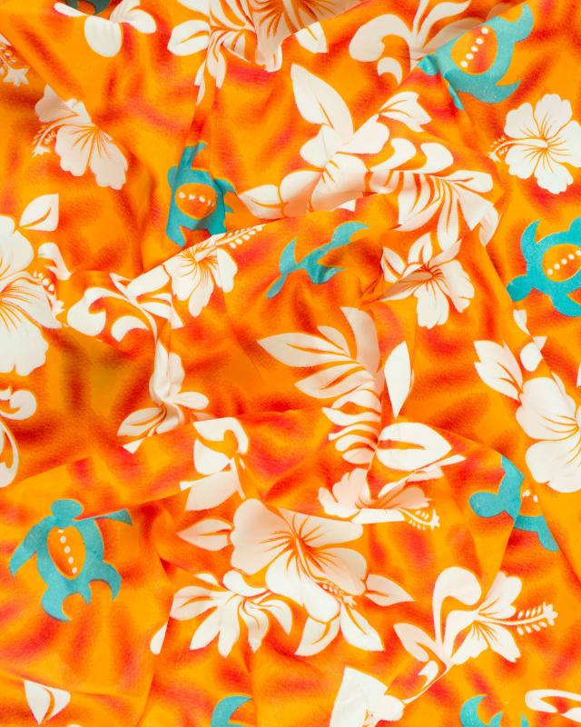 Tissu Polynésien HONU Orange - Tissushop